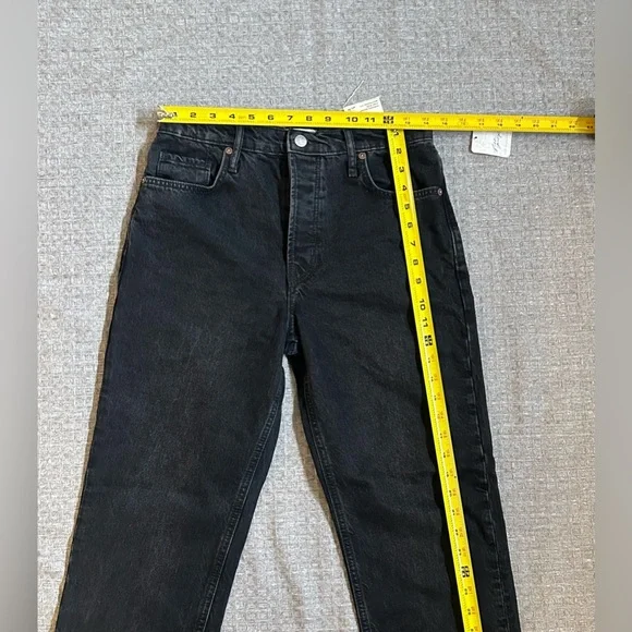 Free People We The Free Black Tapered Baggy High Rise Boyfriend Fit Jeans 26 NWT - Picture 3 of 12